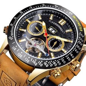 Big Tourbillion Self Winding Sport Watch. Day Month Date Waterproof Mens Watch